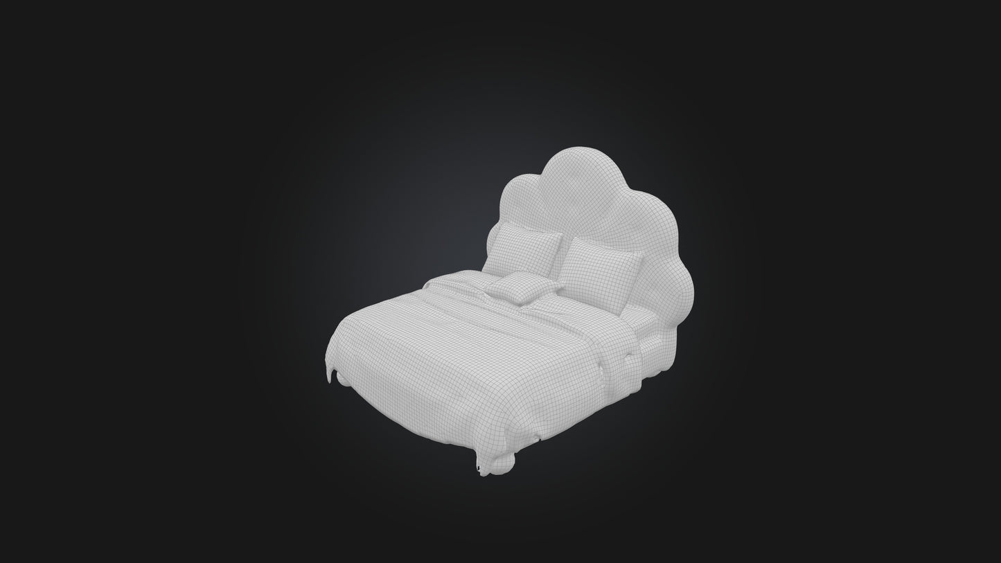 3D model Cartoon Bed VR / AR / low-poly