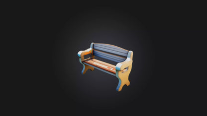 Cartoon Bench 3D model