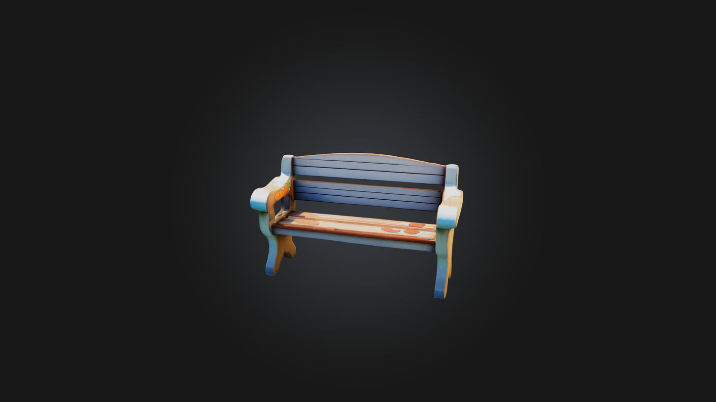 Cartoon Bench 3D model