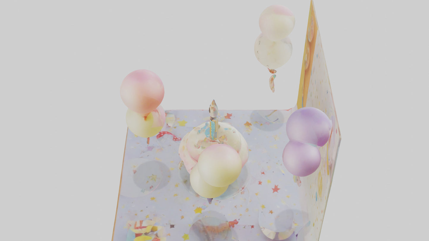 Cartoon Birthday Card model 3D model