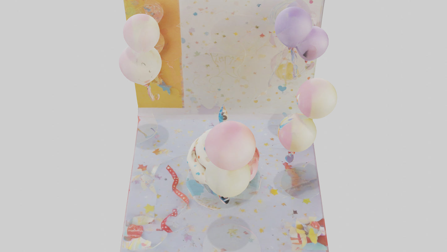 Cartoon Birthday Card model 3D model