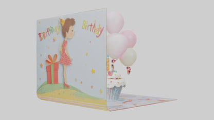 Cartoon Birthday Card model 3D model