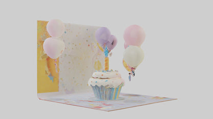Cartoon Birthday Card model 3D model