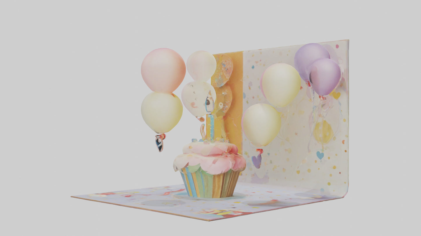 Cartoon Birthday Card model 3D model