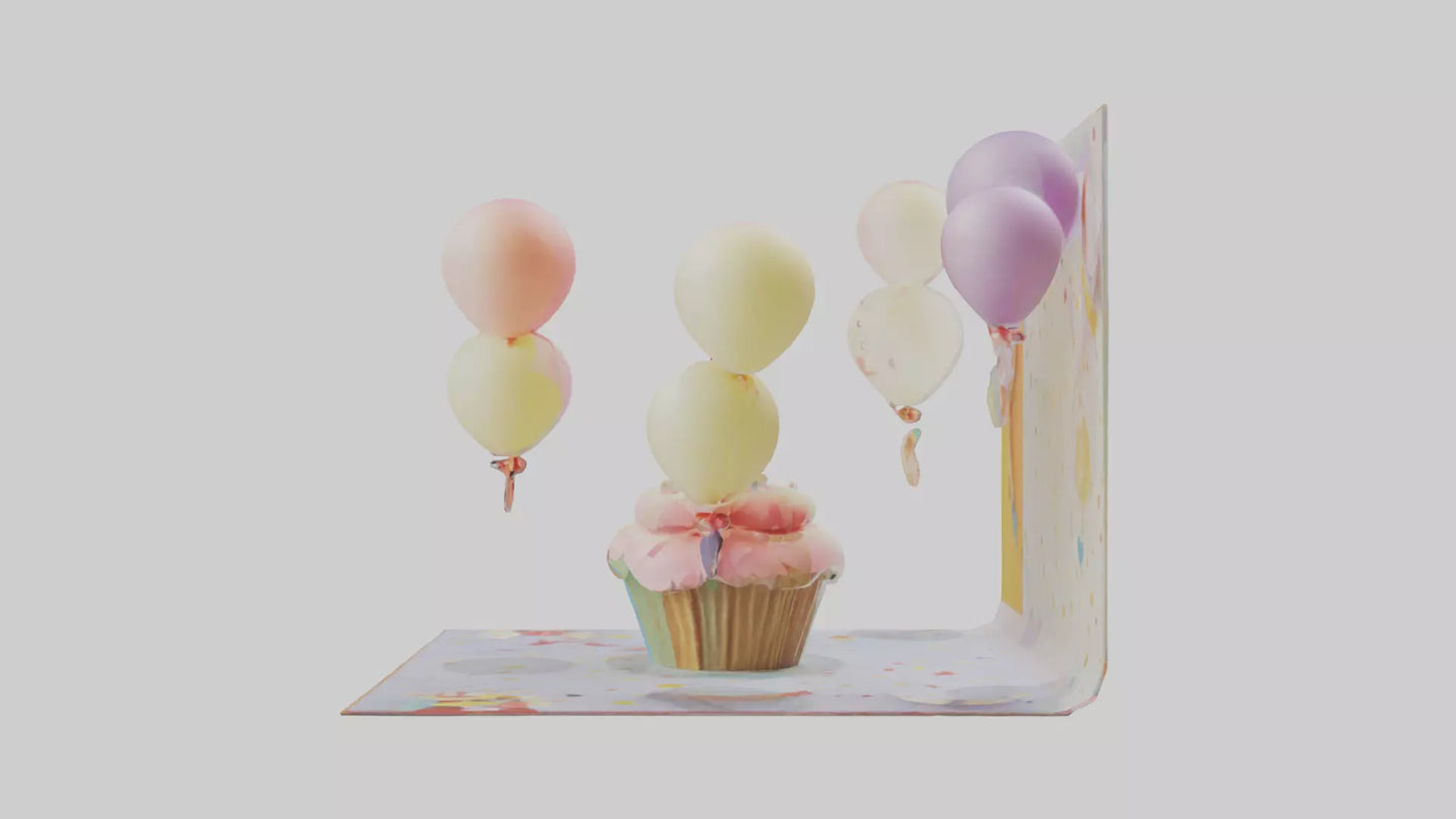 Cartoon Birthday Card model 3D model