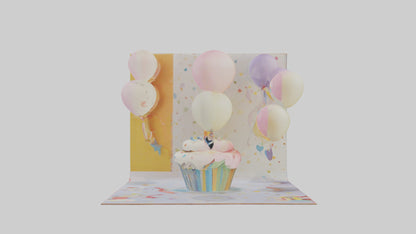 Cartoon Birthday Card model 3D model