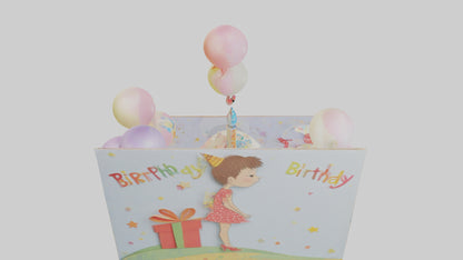 Cartoon Birthday Card model 3D model