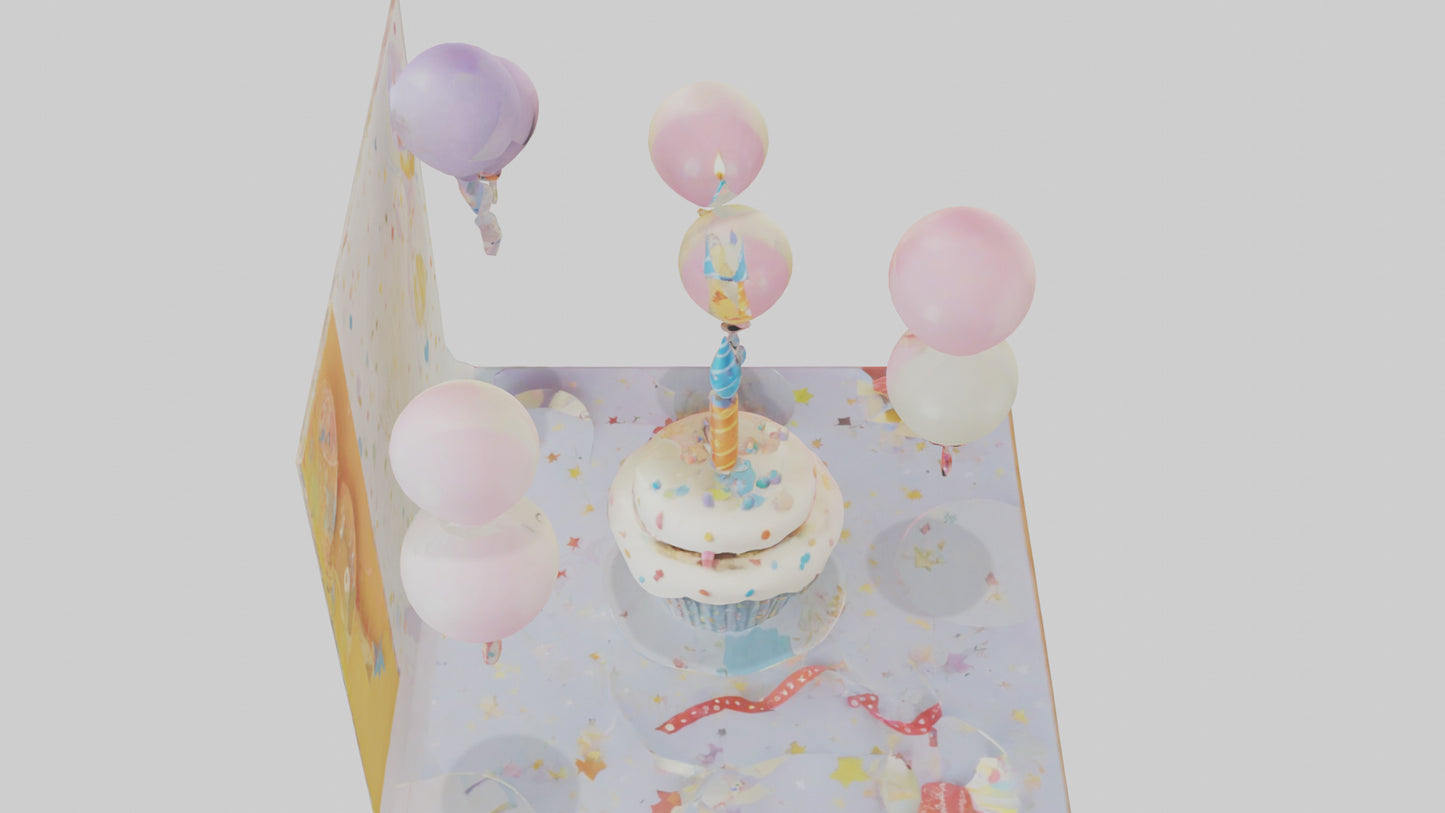 Cartoon Birthday Card model 3D model
