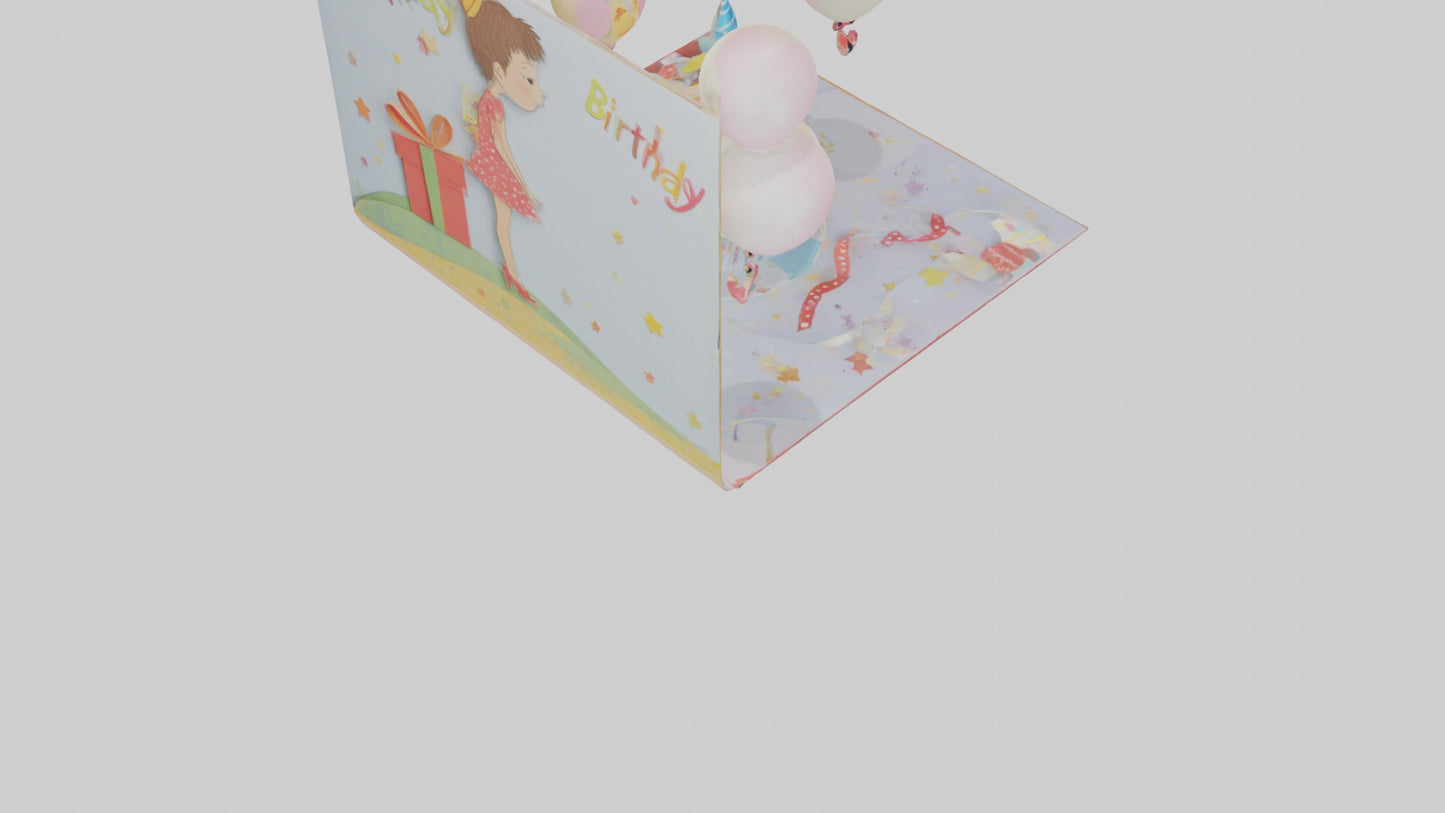 Cartoon Birthday Card model 3D model