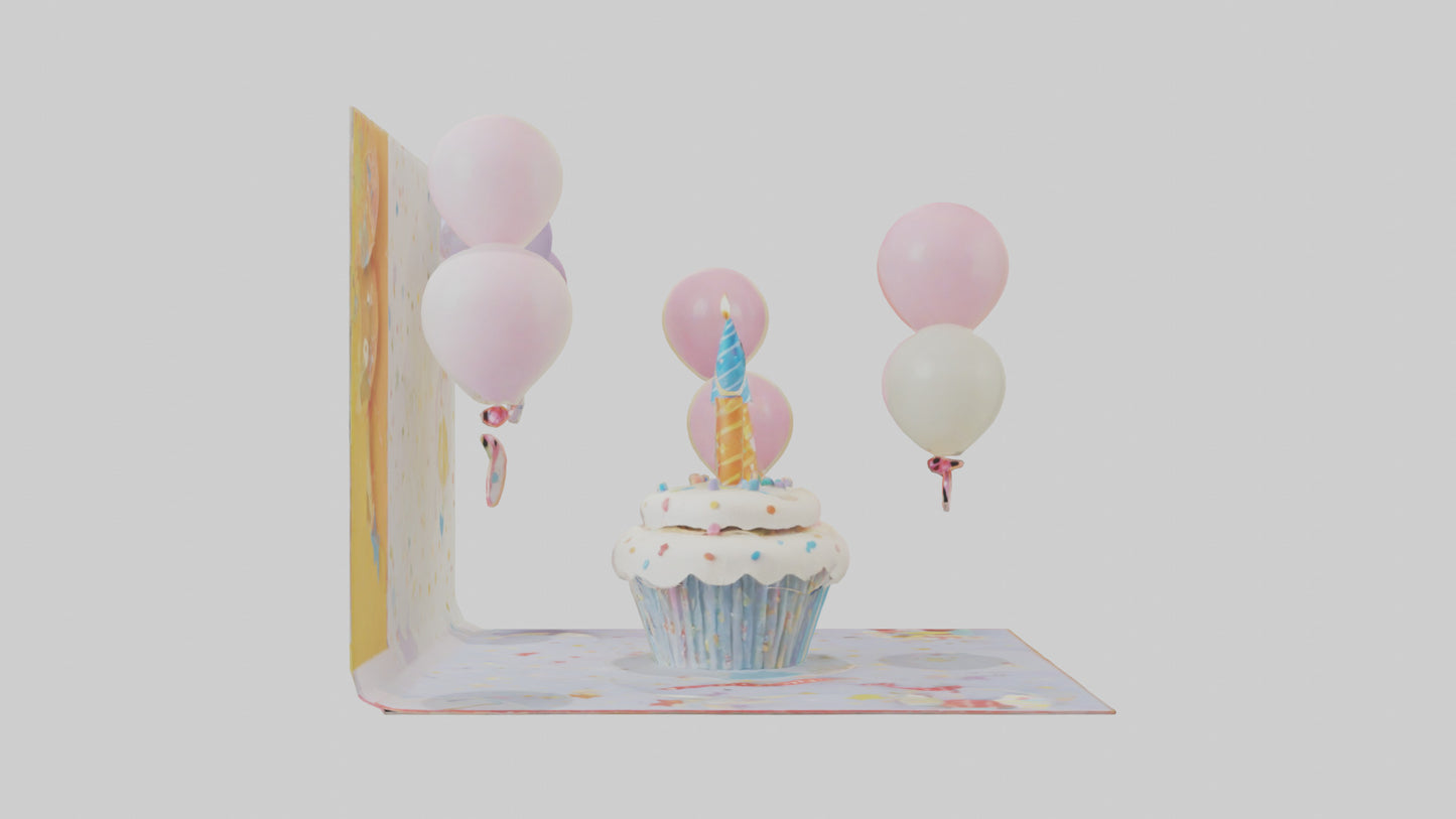 Cartoon Birthday Card model 3D model