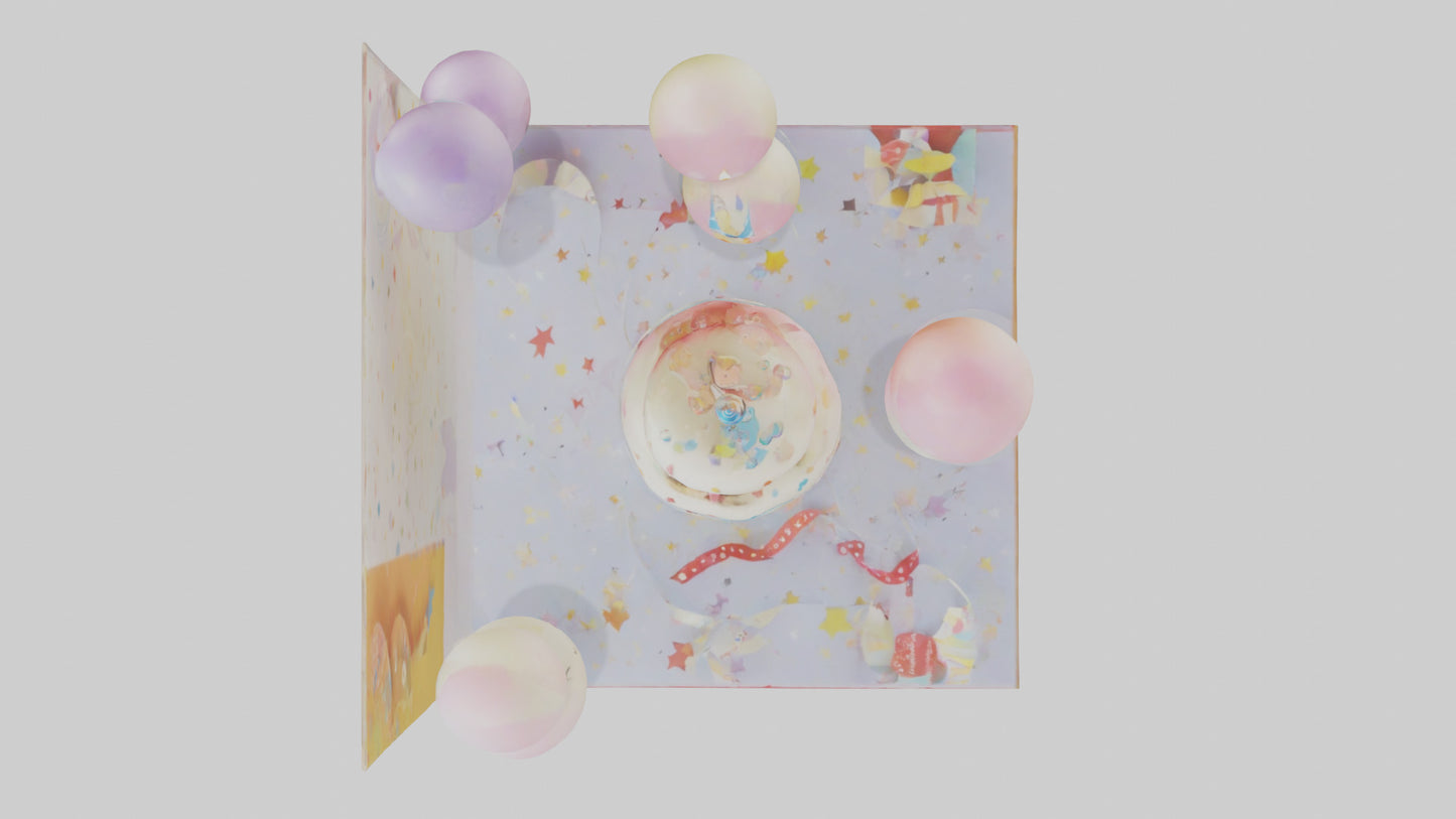 Cartoon Birthday Card model 3D model
