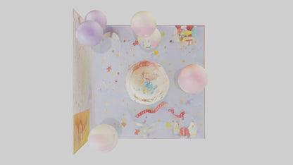 Cartoon Birthday Card model 3D model