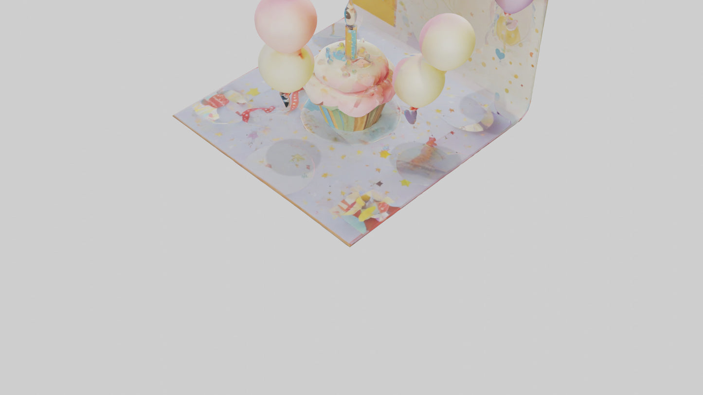 Cartoon Birthday Card model 3D model
