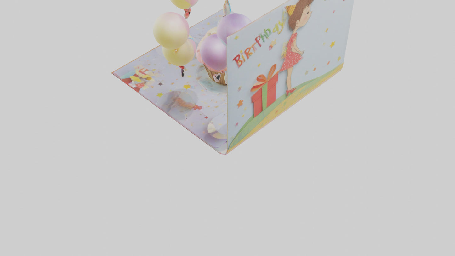Cartoon Birthday Card model 3D model