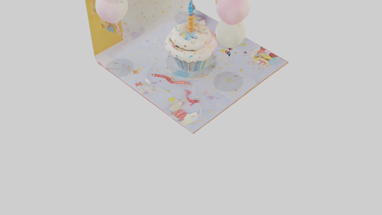 Cartoon Birthday Card model 3D model