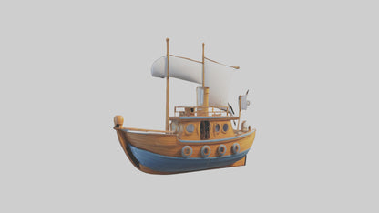 Cartoon Boat model 3D model
