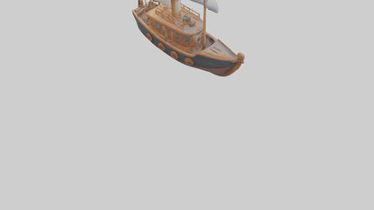 Cartoon Boat model 3D model
