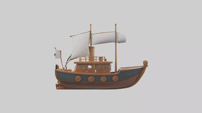 Cartoon Boat model 3D model
