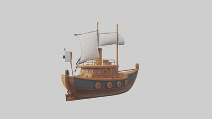 Cartoon Boat model 3D model