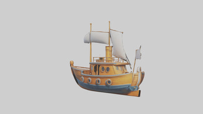 Cartoon Boat model 3D model