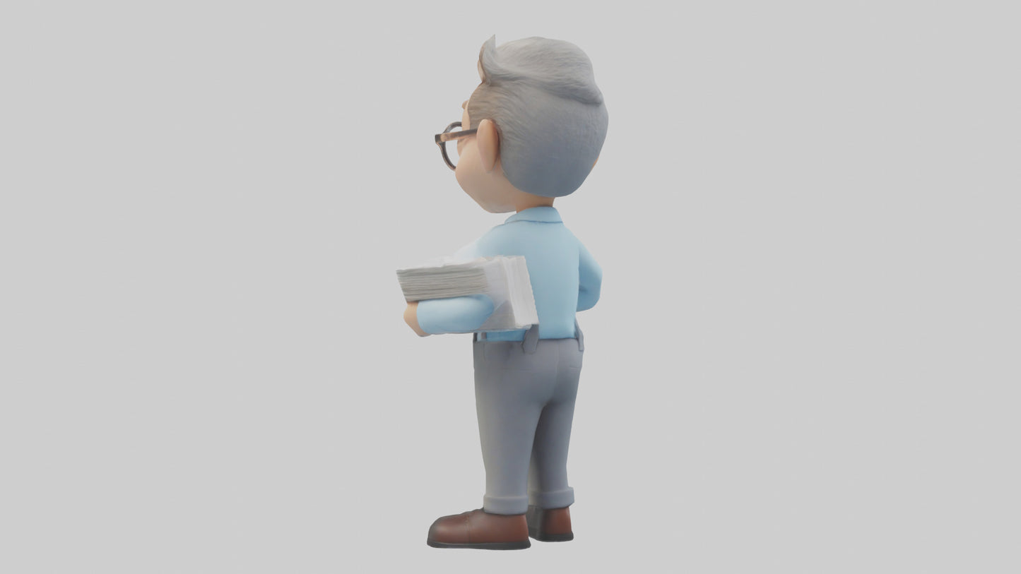 Cartoon Bookkeeper model 3D model