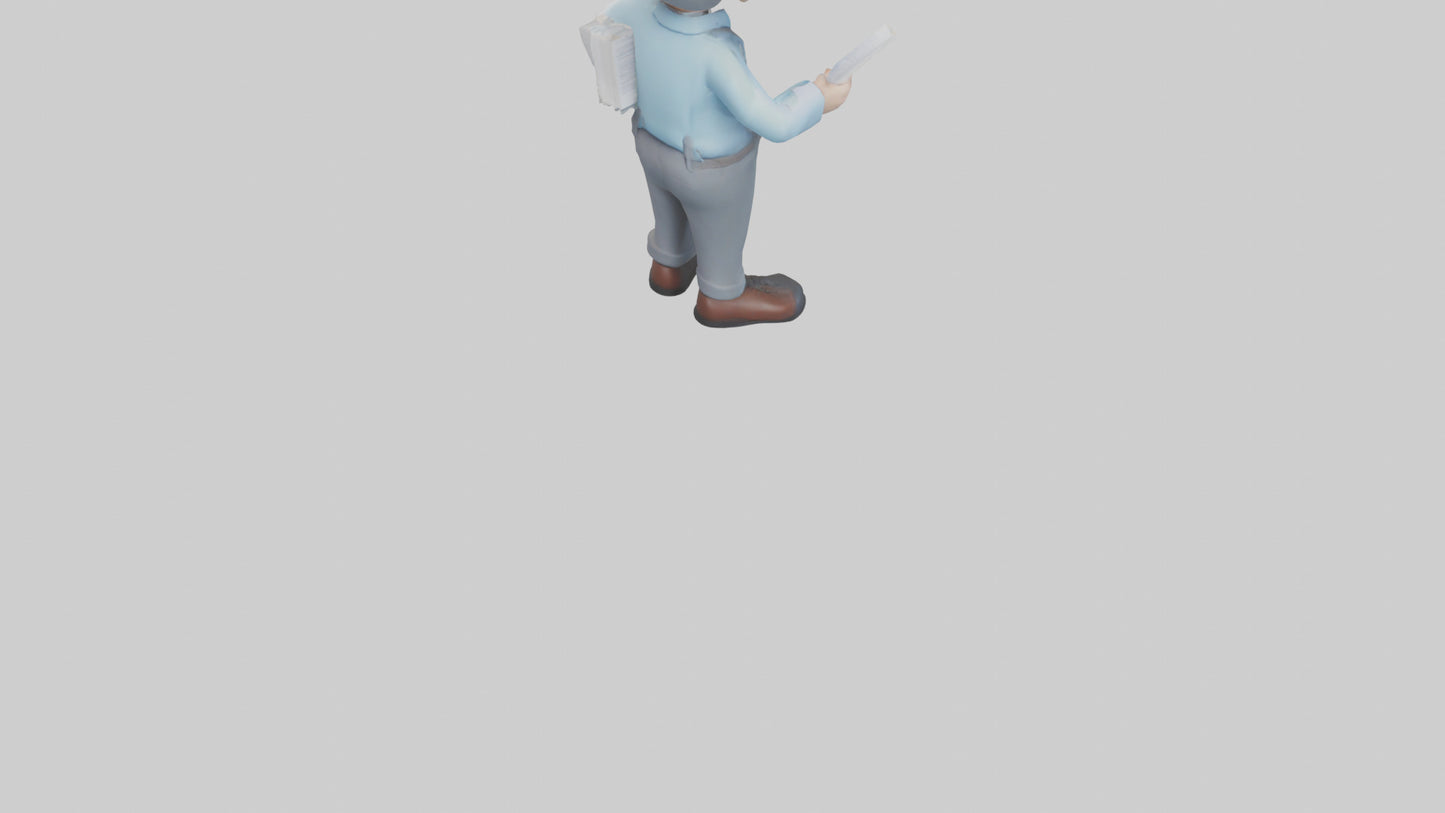 Cartoon Bookkeeper model 3D model