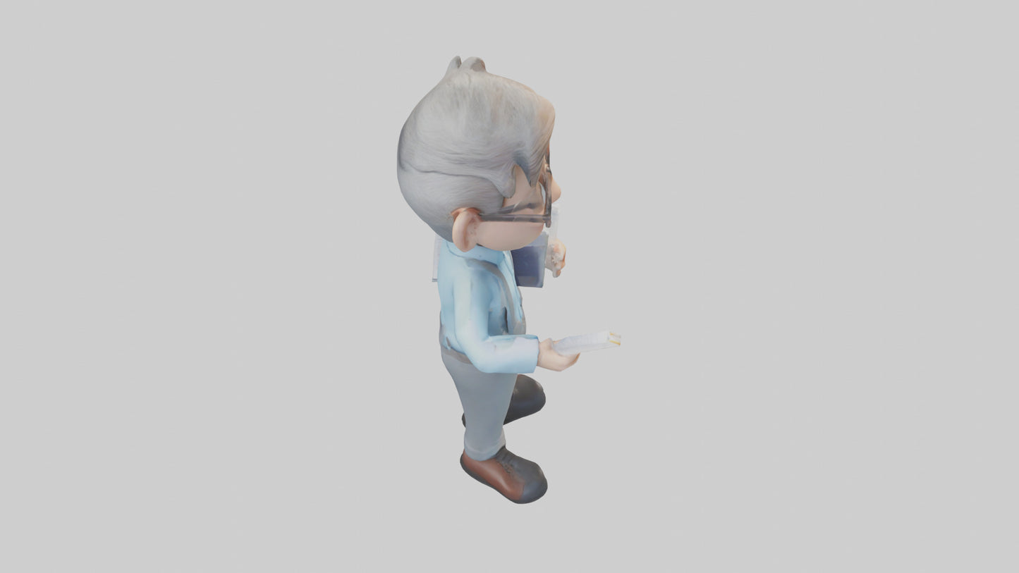 Cartoon Bookkeeper model 3D model