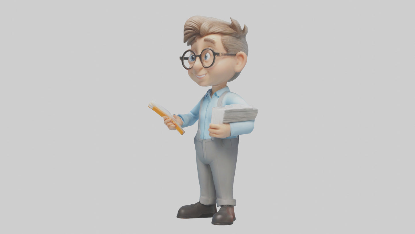 Cartoon Bookkeeper model 3D model
