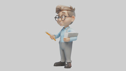 Cartoon Bookkeeper model 3D model