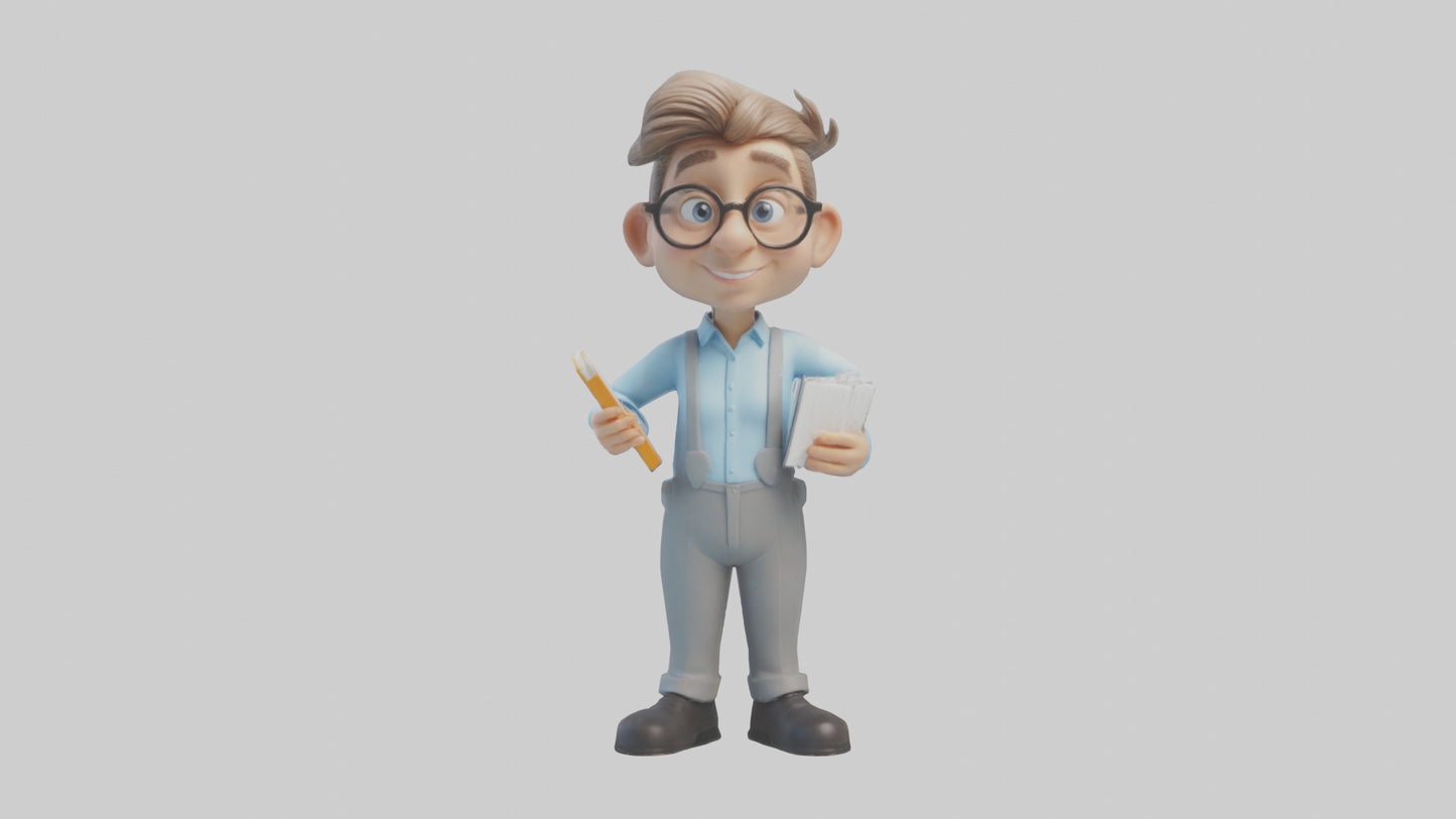 Cartoon Bookkeeper model 3D model