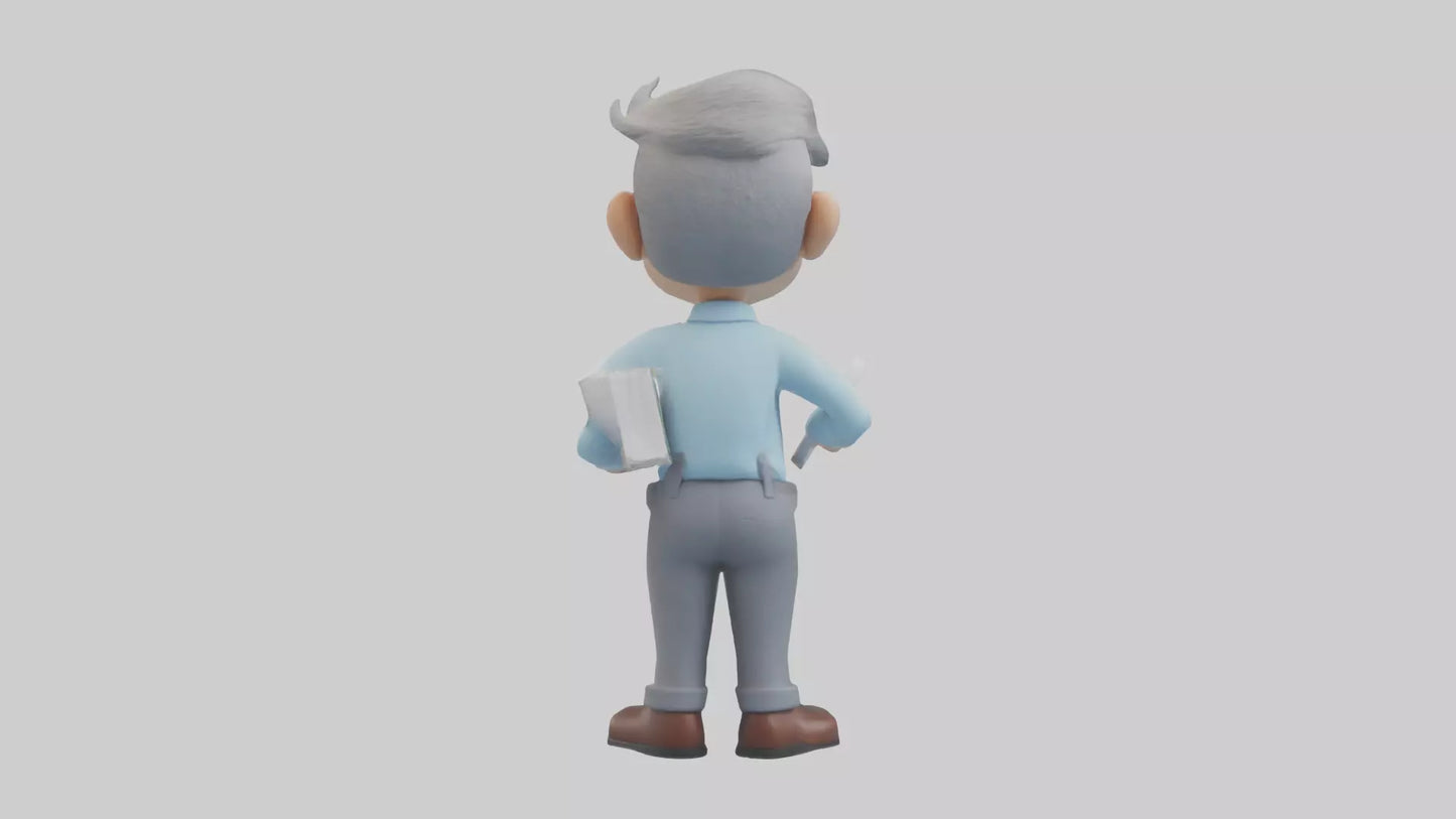 Cartoon Bookkeeper model 3D model