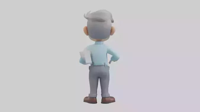 Cartoon Bookkeeper model 3D model