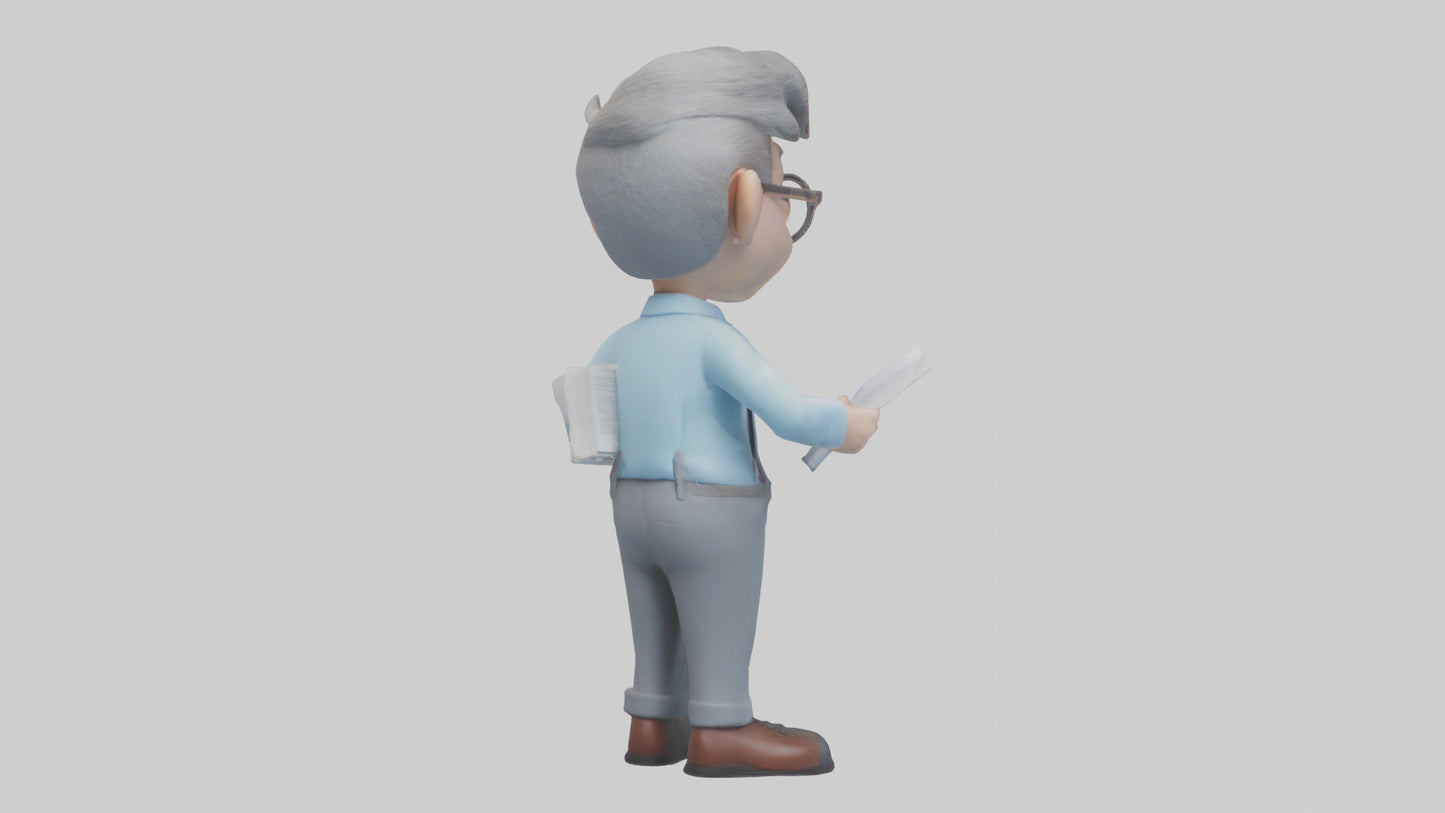 Cartoon Bookkeeper model 3D model