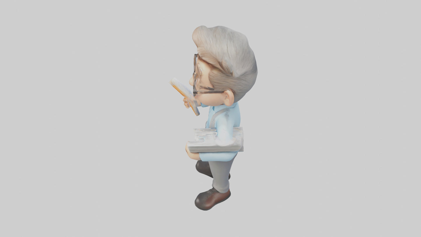 Cartoon Bookkeeper model 3D model