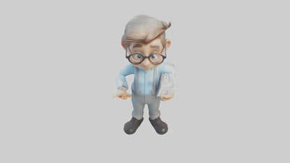 Cartoon Bookkeeper model 3D model