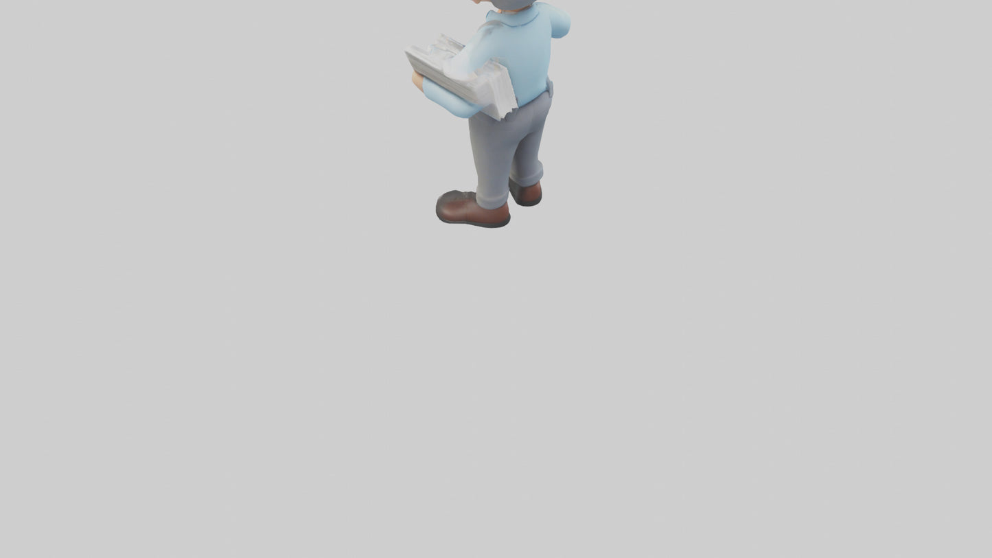 Cartoon Bookkeeper model 3D model