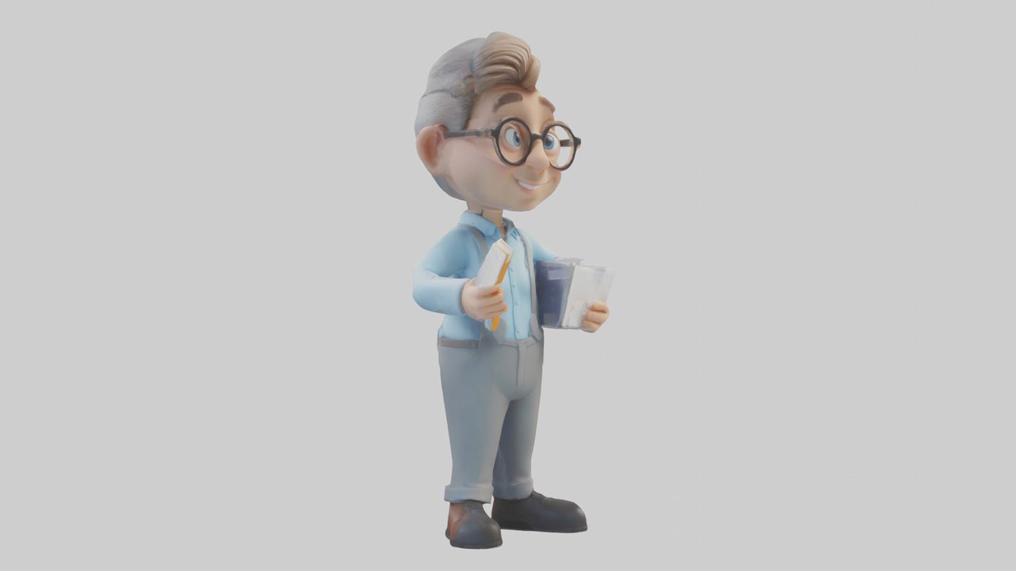 Cartoon Bookkeeper model 3D model
