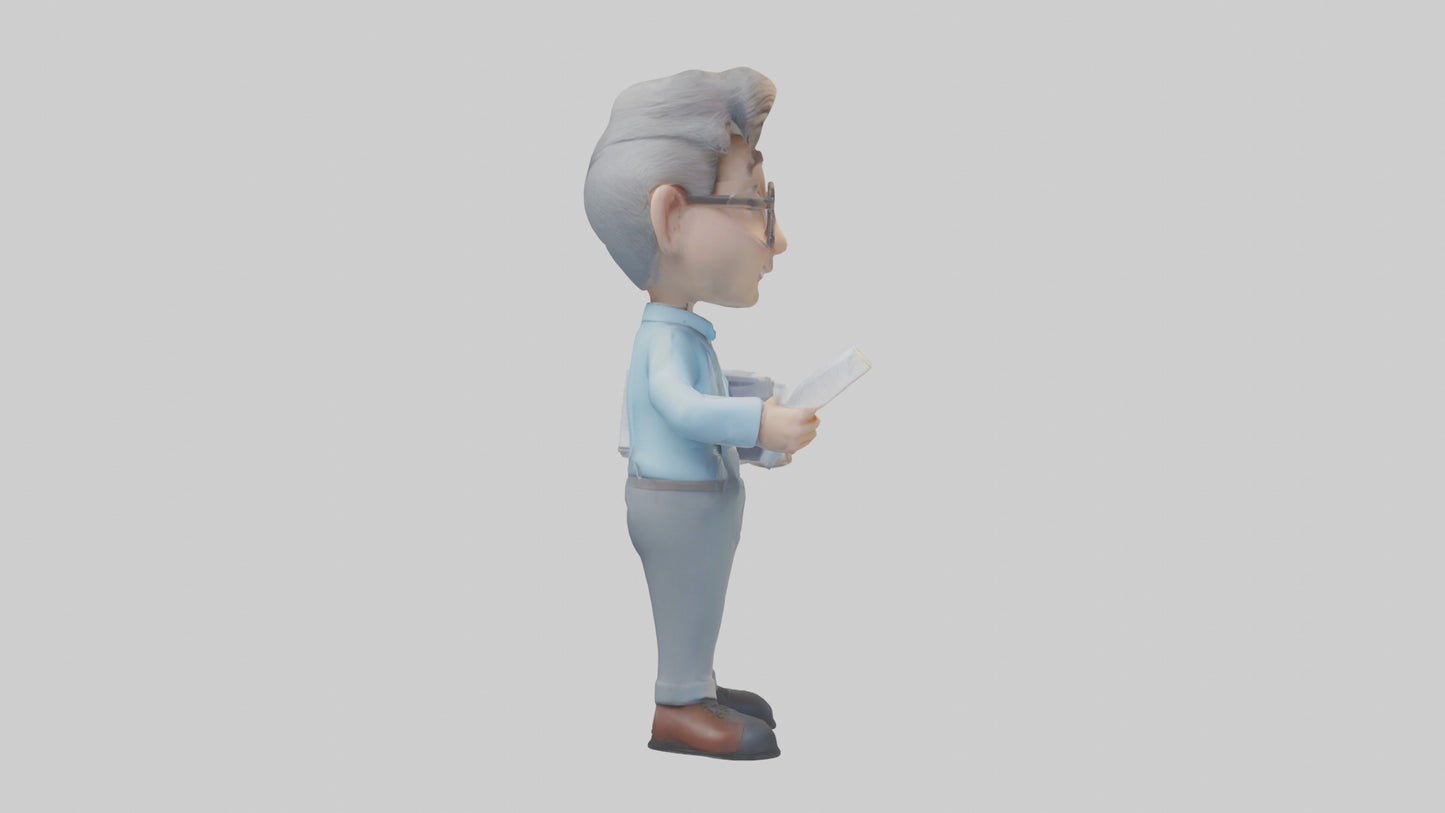 Cartoon Bookkeeper model 3D model