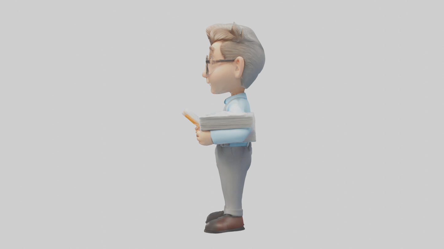 Cartoon Bookkeeper model 3D model