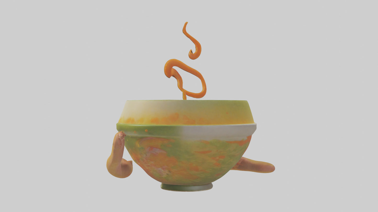 Cartoon Bowl of Soup model 3D model