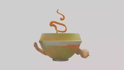 Cartoon Bowl of Soup model 3D model