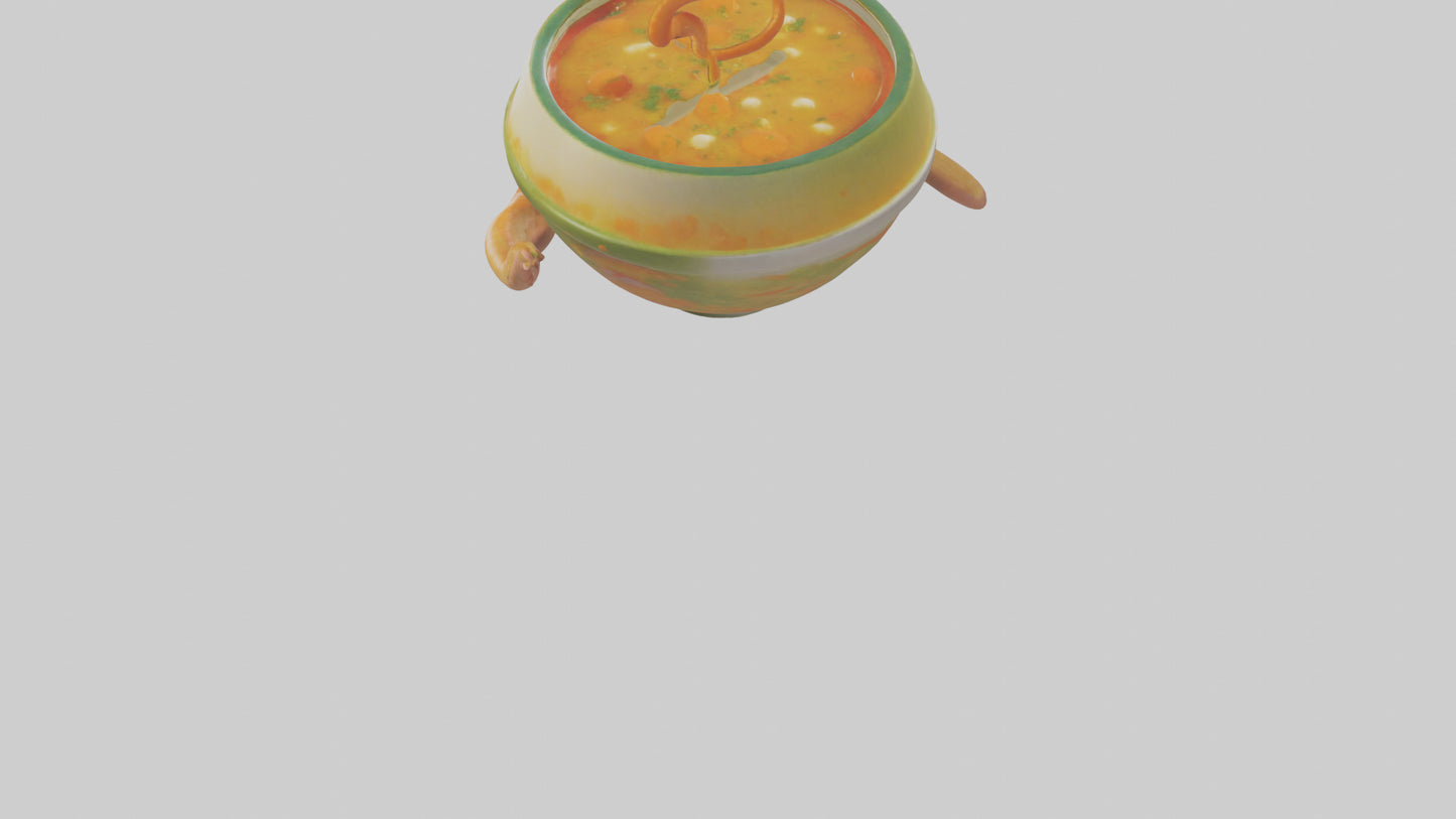 Cartoon Bowl of Soup model 3D model