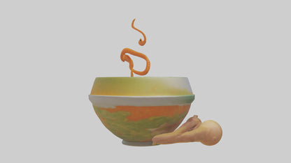 Cartoon Bowl of Soup model 3D model