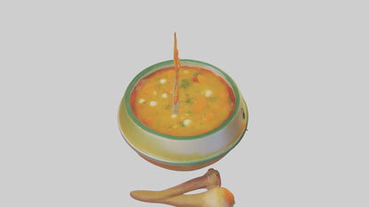 Cartoon Bowl of Soup model 3D model