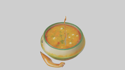 Cartoon Bowl of Soup model 3D model