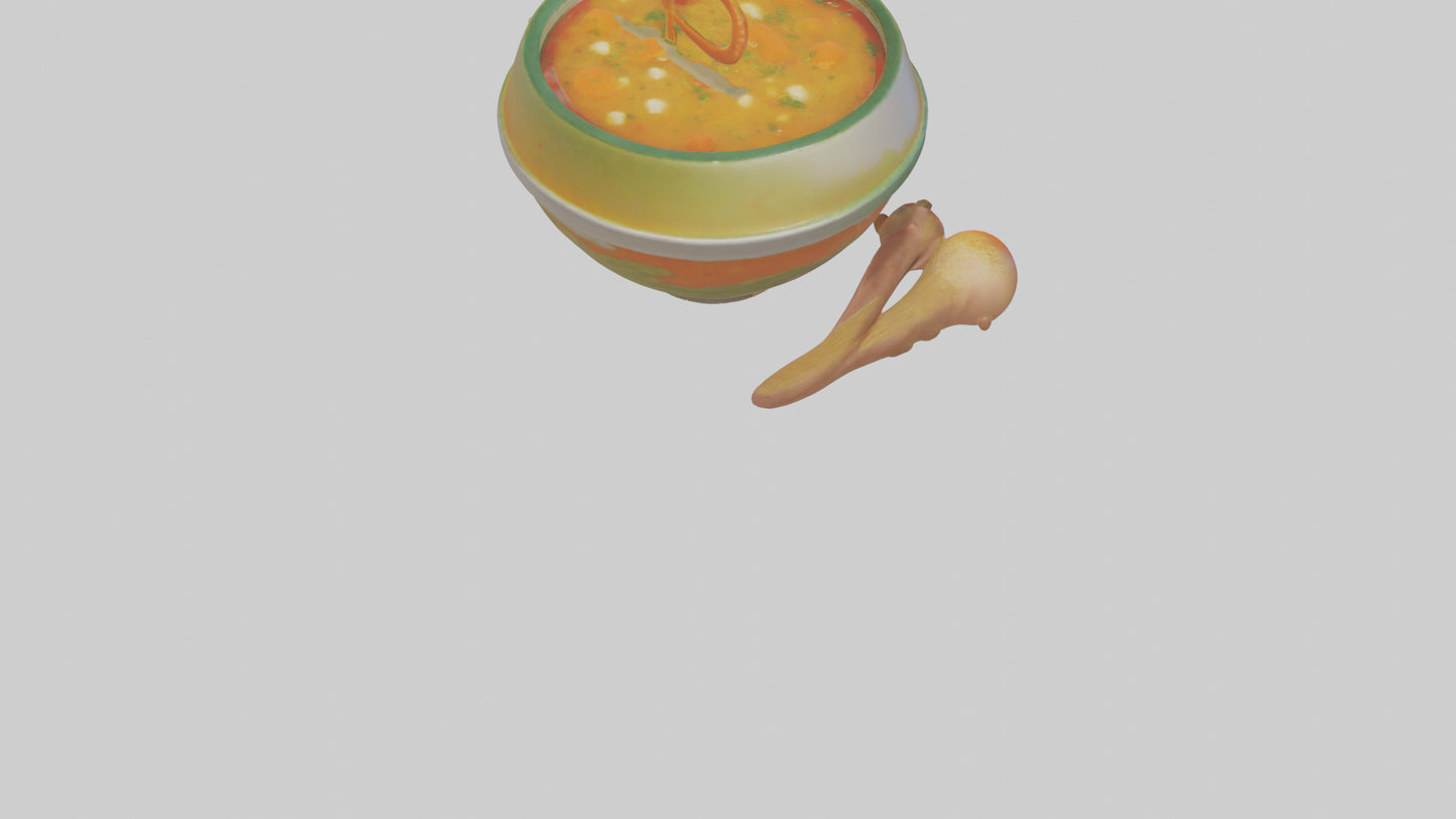 Cartoon Bowl of Soup model 3D model