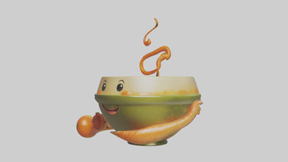 Cartoon Bowl of Soup model 3D model