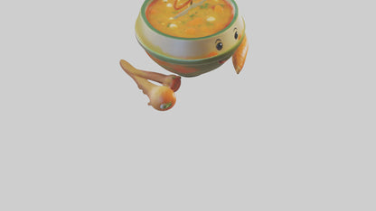Cartoon Bowl of Soup model 3D model