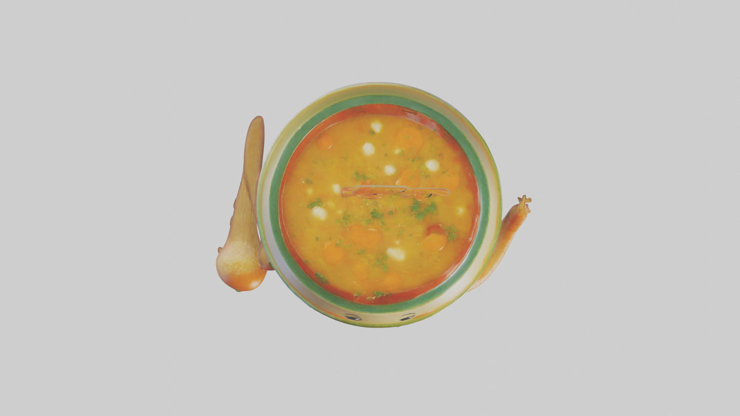 Cartoon Bowl of Soup model 3D model