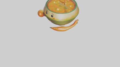 Cartoon Bowl of Soup model 3D model